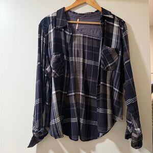 Free People Plaid Button-Up Shirt